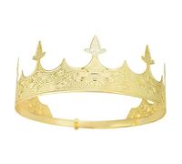 XEUZK King Crown for Men Crowns Tiara for Birthday Party Costume (Golden King's Crown)