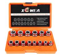 XEWEA 14PCS Bolt Extractor Set, 3/8" Drive, Impact Stripped Bolt Remover, Father's Day Gift