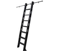 XEXENAMU Rolling Library Ladder, Sturdy Slide Rails Kit Multi-use for Loft Stairs/Bookshelf, Sliding Ladder Track Rail Mobile Track Kit (No Ladder), 3.3-24ft Roller Systems(8ft/244cm Track