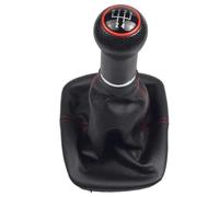 XEXJHQQ Gear Stick Knob for VW for Golf 1 2 3 Leather 5 Speed Manual Transmission MT Gear Shift Knob Gaiter Handle(5 Speed-Red)