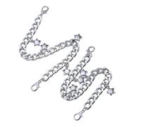 Xeyau 2PC Purse Charms for Handbags Punk Shoe Chain Star Cross Bag Charm Chain for Women Pocket Chain Wallet on Chain Pants Chain Halloween Accessorie Jewelry (Silver-Star)