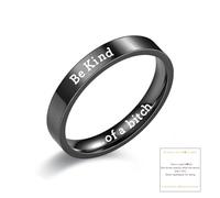Xeyau Be Kind A B Ring Stainless Steel Be Kind Ring Be Kind... Of A B Jewelry for Women Best Friends Jewelry, 4 UK, Metal, No Gemstone