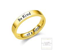 Xeyau Be Kind A B Ring Stainless Steel Be Kind Ring Be Kind... Of A B Jewelry for Women Best Friends Jewelry, 8 UK, Metal, No Gemstone