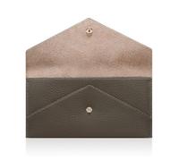XEYOU Envelope Card Wallet for Women and Men Genuine Leather Cash Wallet Slim Credit Card Case with Zip Coin Pocket, Grey, Modern