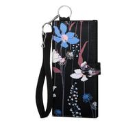 XEYOU Women's Wallet RFID Blocking Credit Card Holder Wallet Large Capacity Wristlet Canvas Wallets Purse, Fantasy Flowers, Modern