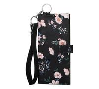 XEYOU Women's Wallet RFID Blocking Credit Card Holder Wallet Large Capacity Wristlet Canvas Wallets Purse, Butterflies and Flowers, Modern