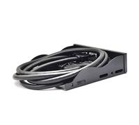 XEYYHAS USB Front Panel For PC USB3.2 10Gbps Type C+19Pin 2 Port USB3.0 Hub+3.5mm Earphone Microphone For 3.5" Floppy Disk Bay Usb Front Panel Adapter