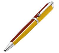 Xezo Visionary Medium Brass and Aluminum Ballpoint Pen, Hand Lacquered in Aspen Gold and Red Color. Numbered in Limited Edition of 500. Classic Art Deco Color Disposition, Retrofuturistic Body Style