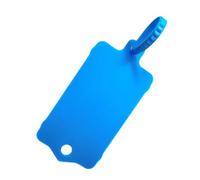 XF-Vel 100pcs Reusable Blank Plastic Tags Ties Key Tags 1.45"*2.48" Serrated Tension Sealing Strap with Large Label Plastic Tie Mark Label Waterproof Hang Sign Write on Tag (Blue, 100pcs)