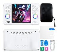 XF40H Handheld Game Console - Open Source Linux System 4.0inch IPS Screen 30 Emulators 4000mAh Battery Pocket Video Player Game-White||64GB