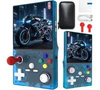 XF40V portable gaming console, 4-inch IPS screen with 64GB storage and 18,000 games, 4000 mAh battery, Linux system, 2 * detachable joysticks and storage bag (Blue, 128, GB)