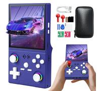 XF40V Retro Handheld Game Console, Retro Gaming Console 4.0'' IPS Screen Linux System Built-in 64G TF Card, Open Source Linux System, Preloaded 20000+ Classic Games, Portable Video Gaming (Purple-64G)