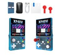 XF40VRetro Snap Game Console, 2026 Upgrade Handheld Retro Snap Game Console, 40000+Pre-Installed Games, 4" HD IPS Screen,64G/128G TF Card, 4000mAh Battery with Detachable Game Joystick (64GB,Blue)