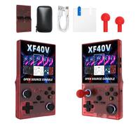 XF40VRetro Snap Game Console, 2026 Upgrade Handheld Retro Snap Game Console, 40000+Pre-Installed Games, 4" HD IPS Screen,64G/128G TF Card, 4000mAh Battery with Detachable Game Joystick (128GB,Red)