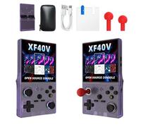 XF40VRetro Snap Game Console, 2026 Upgrade Handheld Retro Snap Game Console, 40000+Pre-Installed Games, 4" HD IPS Screen,64G/128G TF Card, 4000mAh Battery with Detachable Game Joystick (128GB,Purple)