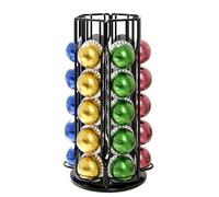 Xfanscafe Coffee Capsules Holder for 30 Nespresso Vertuo Pods, Coffee Pod Holder for Vertuoline Pods, Rotating Design, Coffe Storage Rack for 30 Pcs Pods,Black