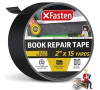 XFasten Book Binding Repair Tape, Black, 2-Inch by 15-Yard (50.8mm x 13.71m), Cloth Library Book Hinging Repair Tape, Acid Free and Archival Safe