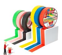 XFasten Multi Colored Painters Masking Tape Craft Set for Students, 1-Inch x 30 Yards, 6 packs Multicolor Craft Masking Tape Bulk for Artists, Curves, DIY, Walls, Watercolor and Paint