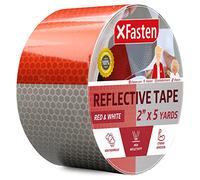 XFasten Reflective Tape, Red and White, 2 Inches by 5 Yards (50.8mm x 4.57m)- High Intensity - DOT-C2 Safety Tape Waterproof Conspicuity Trailer Reflector