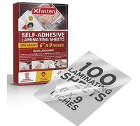 XFasten Self-Adhesive Laminating Sheets, 6 x 9 Inches (152.4mm x 0.22m), Pack of 100, 4.76 mil, Archival Safe and Yellowing Resistant Heavyweight Self Laminating Sheets