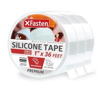 XFasten Self Fusing Silicone Tape Waterproof White - 1" x 36 Feet (3-Pack 108ft), Self Amalgamating Tape, Silicone Rubber for Plumbing, Sealing Pipes, Hose Repair, Outdoor Coax and Electrical Cables