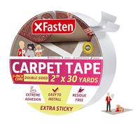 XFasten Super Strong Double Sided Carpet Tape Extra Sticky, 2-inch by 30-Yard, Heavy Duty Double Sides Area Rug to Carpet Gripper Tape, Ideal for Homes with High Foot Traffic and Large Pets
