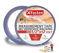XFasten Tape Measure with Adhesive Back, 0.5-Inch x 12-Feet (2-Pack) Left to Right Peel and Stick Measuring Ruler Tape for Workbench, Woodworking, Sewing; Sticky Self-Adhesive Metal Measuring Tape