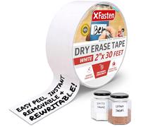 XFasten Whiteboard Dry Erase Tape, 2-Inch x 30-Foot (50.8mm x 9.14m), White, Smudge Free and Does Not Rub Off Unnecessarily White Marker Board Tape