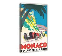 XFATGIA 1932 Monaco Retro Racing Canvas Poster Bedroom Decor Landscape Office Room Decor Gift 24x36inch(60x90cm)