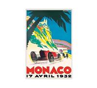 XFATGIA 1932 Monaco Retro Racing Canvas Poster Wall Art Decor Print Picture Paintings for Living Room Bedroom Decoration 24x36inch(60x90cm)