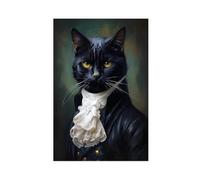 XFATGIA 19th Century Aristocratic Cat Poster Canvas Poster Wall Art Decor Print Picture Paintings for Living Room Bedroom Decoration 24x36inch(60x90cm)
