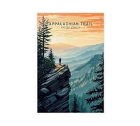 XFATGIA Appalachian Trail Travel Poster Canvas Poster Bedroom Decor Landscape Office Room Decor Gift 08x12inch(20x30cm)