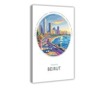 XFATGIA Beirut City Poster Canvas Poster Bedroom Decor Landscape Office Room Decor Gift 16x24inch(40x60cm)