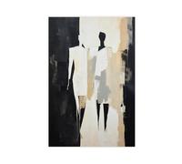 XFATGIA Black And Beige Abstract Poster Canvas Poster Wall Art Decor Print Picture Paintings for Living Room Bedroom Decoration 20x30inch(50x75cm)