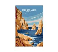 XFATGIA Cabo San Lucas Travel Poster Canvas Poster Wall Art Decor Print Picture Paintings for Living Room Bedroom Decoration 08x12inch(20x30cm)