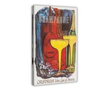 XFATGIA Champagne California Retro Travel Poster Canvas Poster Bedroom Decor Landscape Office Room Decor Gift 24x36inch(60x90cm)