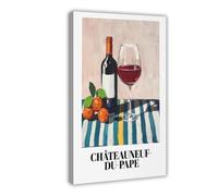 XFATGIA Chateauneuf-du-Pape Poster Canvas Poster Wall Art Decor Print Picture Paintings for Living Room Bedroom Decoration 24x36inch(60x90cm)