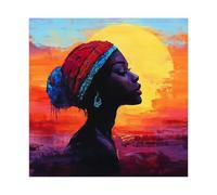 XFATGIA Colorful Sunset Poster Canvas Poster Bedroom Decor Landscape Office Room Decor Gift 12x12inch(30x30cm)
