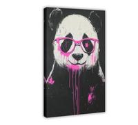 XFATGIA Cool Panda Poster Canvas Poster Wall Art Decor Print Picture Paintings for Living Room Bedroom Decoration 24x36inch(60x90cm)