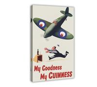 XFATGIA Customized Vintage Advertising Poster for The Guinness Fireball Fighter Jet Canvas Poster Bedroom Decor Landscape Office Room Decor Gift 24x36inch(60x90cm)