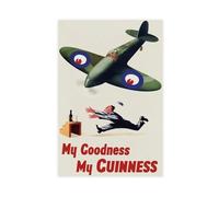 XFATGIA Customized Vintage Advertising Poster for The Guinness Fireball Fighter Jet Canvas Poster Bedroom Decor Landscape Office Room Decor Gift 20x30inch(50x75cm)