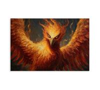 XFATGIA Fiery Mythical Bird Poster Canvas Poster Bedroom Decor Landscape Office Room Decor Gift 08x12inch(20x30cm)