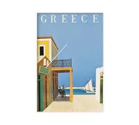 XFATGIA Greek Hydra Island Retro Travel Poster Canvas Poster Bedroom Decor Landscape Office Room Decor Gift 16x24inch(40x60cm)