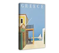 XFATGIA Greek Hydra Island Retro Travel Poster Canvas Poster Bedroom Decor Landscape Office Room Decor Gift 08x12inch(20x30cm)