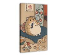 XFATGIA Hamster Binge Watching Poster Canvas Poster Wall Art Decor Print Picture Paintings for Living Room Bedroom Decoration 12x18inch(30x45cm)