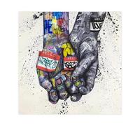 XFATGIA Hello Love Doodle Hand Poster Canvas Poster Wall Art Decor Print Picture Paintings for Living Room Bedroom Decoration 20x20inch(50x50cm)