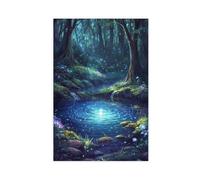 XFATGIA Hidden Fairy Pool Canvas Poster Wall Art Decor Print Picture Paintings for Living Room Bedroom Decoration 20x30inch(50x75cm)