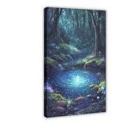 XFATGIA Hidden Fairy Pool Canvas Poster Wall Art Decor Print Picture Paintings for Living Room Bedroom Decoration 16x24inch(40x60cm)