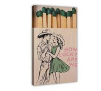 XFATGIA How Lucky We Are with Matchbox Printing Canvas Poster Bedroom Decor Landscape Office Room Decor Gift 12x18inch(30x45cm)