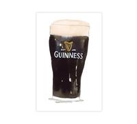 XFATGIA Illustrated Pint of Guinness Beer Print Canvas Poster Bedroom Decor Landscape Office Room Decor Gift 24x36inch(60x90cm)